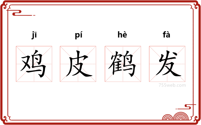 鸡皮鹤发